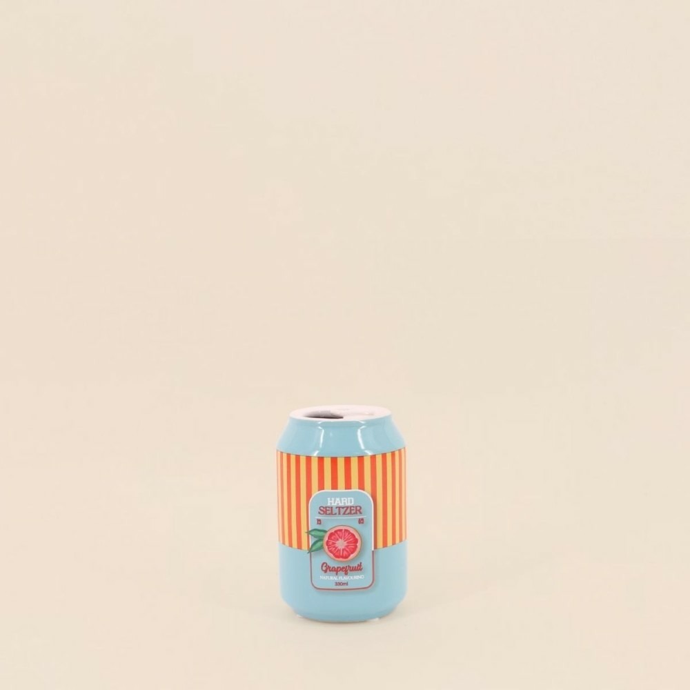 Vase canette limonade bleu et orange, h11cm