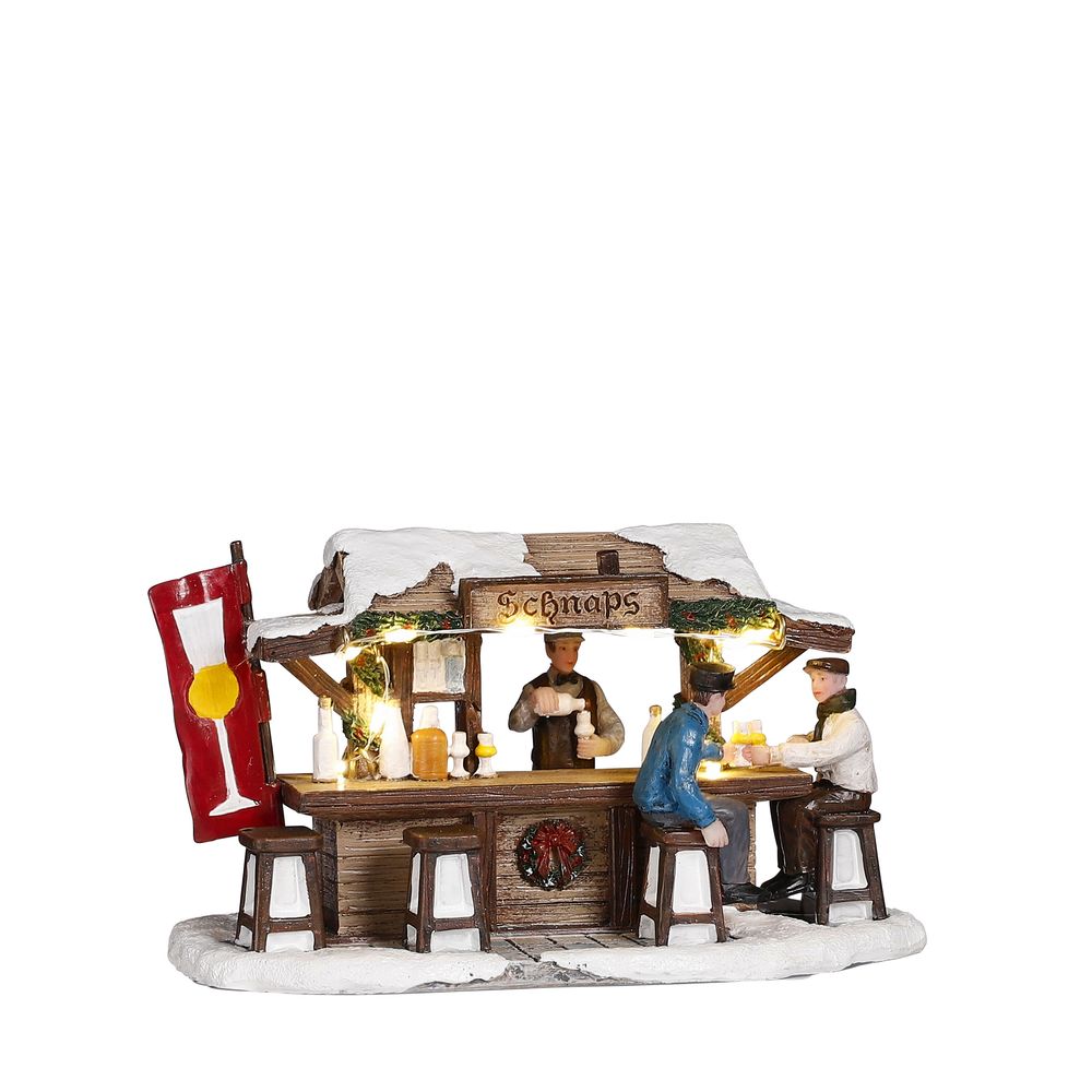 Luville village de noël miniature marchand de schnaps - l16 x h9 cm