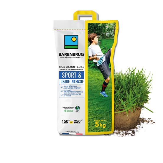 Barenbrug - gazon sport & usage intensif - super résistant - excellent comportement estival - implantation rapide et facile - 5kg