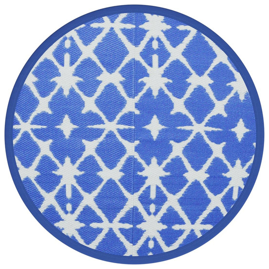 Tapis d'extérieur arakil bleu et blanc ø120 cm pp