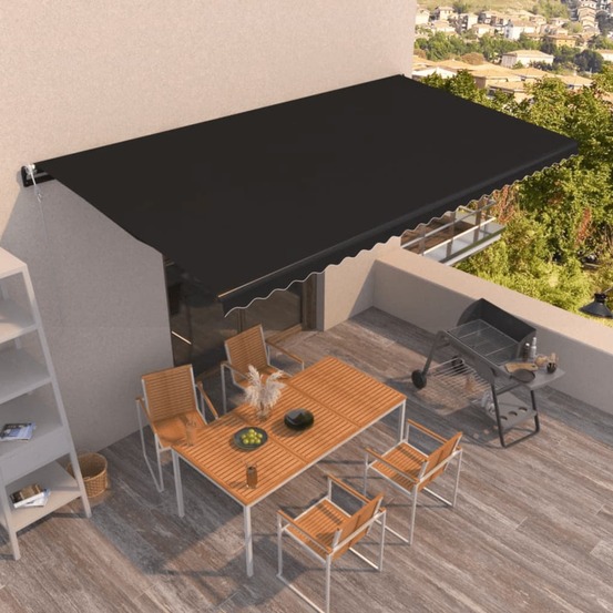 Auvent rétractable automatique 600x350 cm anthracite
