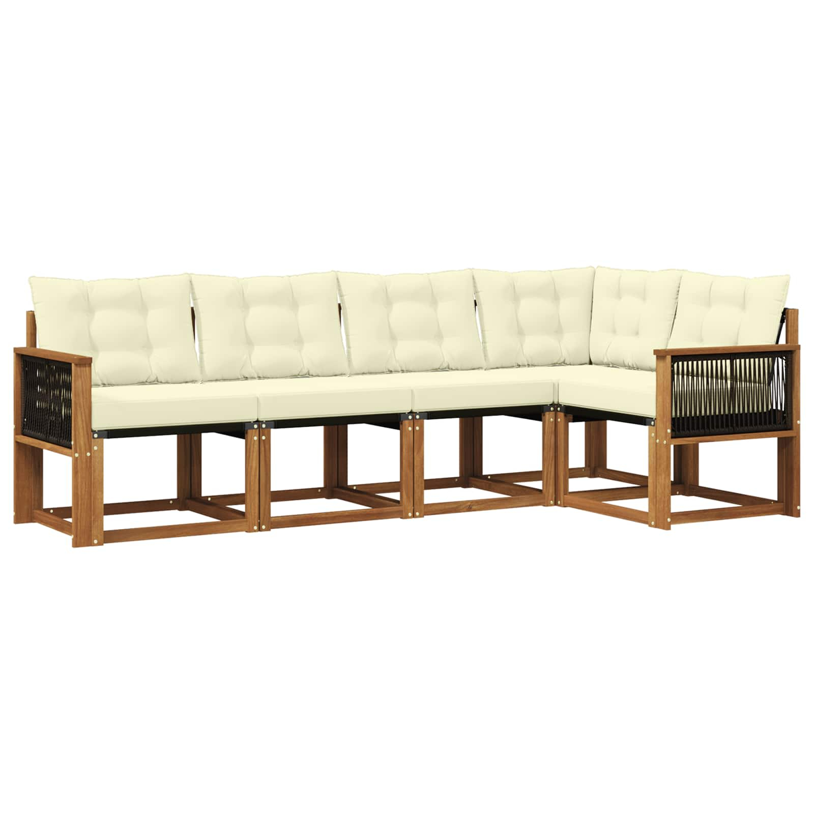 Ensemble de canapés d'extérieur 5 pcs naturel et crème