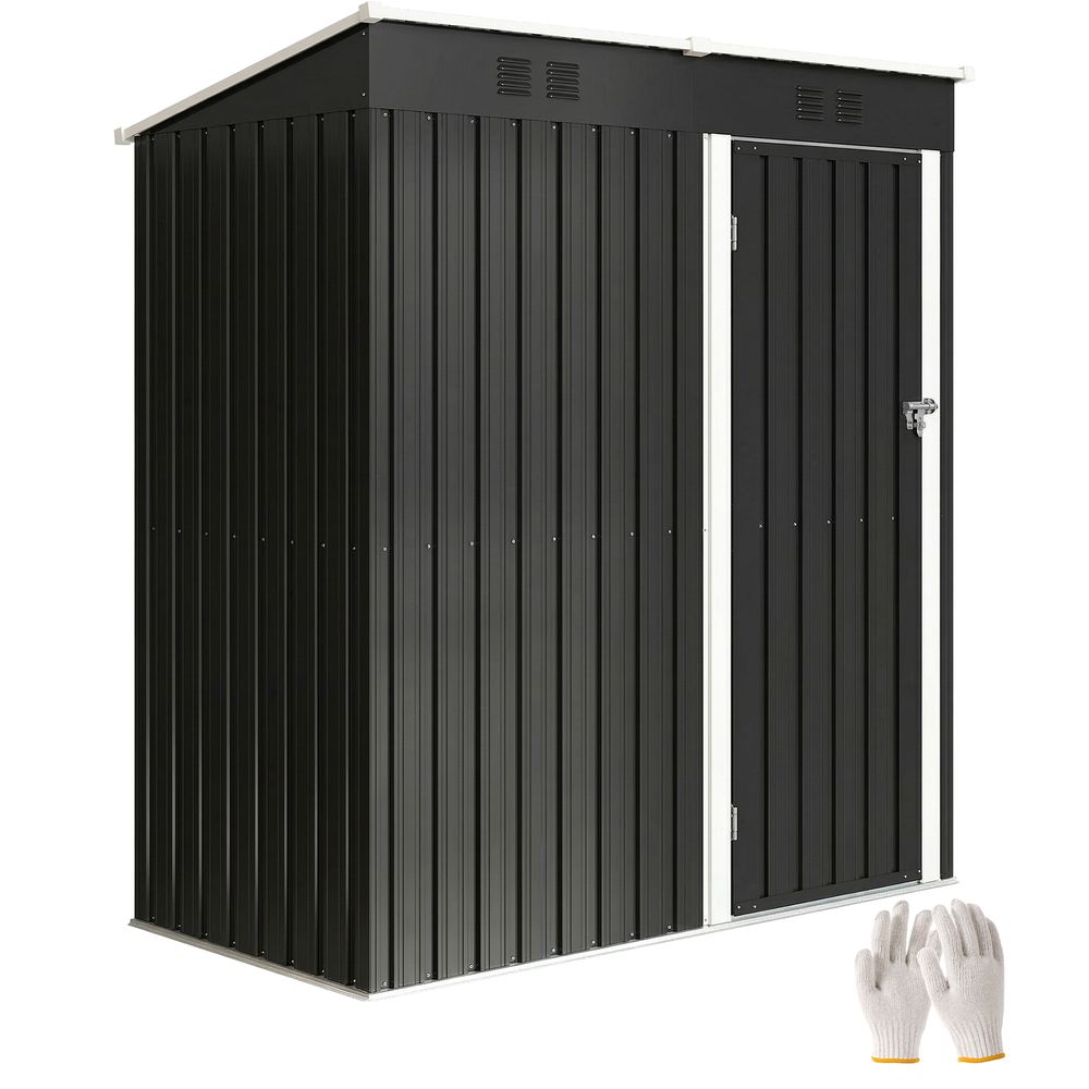 Abri de jardin métal galvanisé 163 x 90 x 179 cm toit incliné verrouillable - comfortxl outdoor living