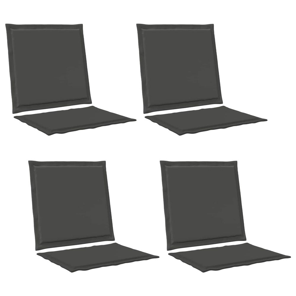 Coussins de siège et de dos polyester anthracite 47 x 45 x 2 cm