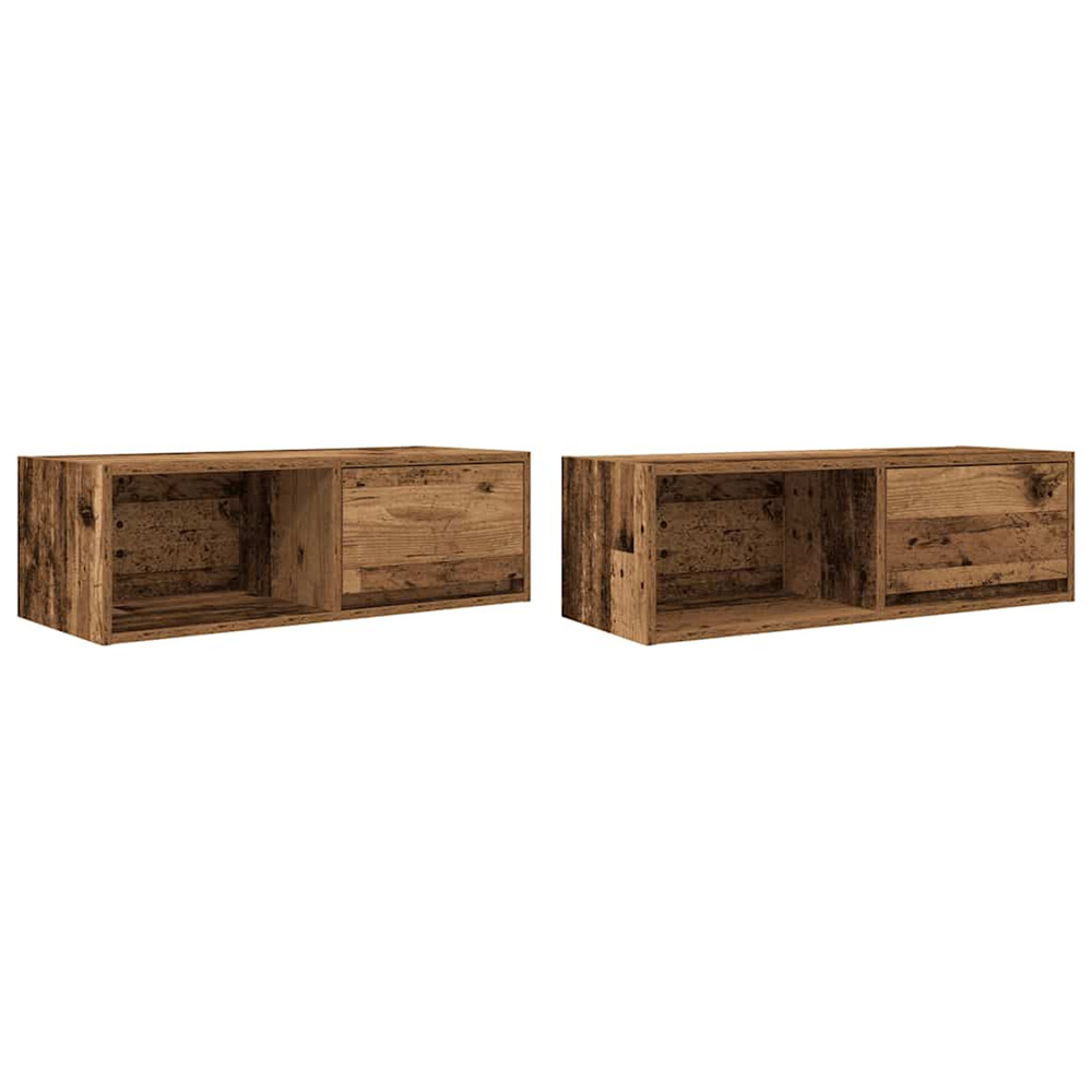 Meubles tv 2 pcs vieux bois 80x31x25,5 cm bois d'ingénierie