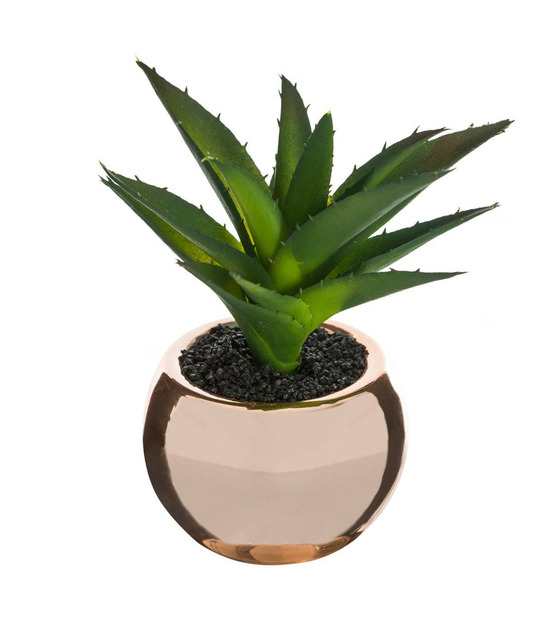 Plante verte artificielle pot en céramique h 15 cm