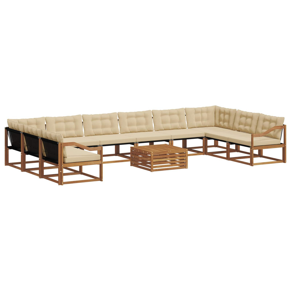 Ensemble de canapés d'extérieur 11 pcs naturel et beige