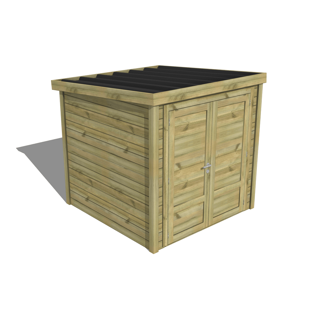 Abri de jardin bois pin traité autoclave 27mm - essentiel - 2,14x2,14m / 5m2 - bac acier - abri français