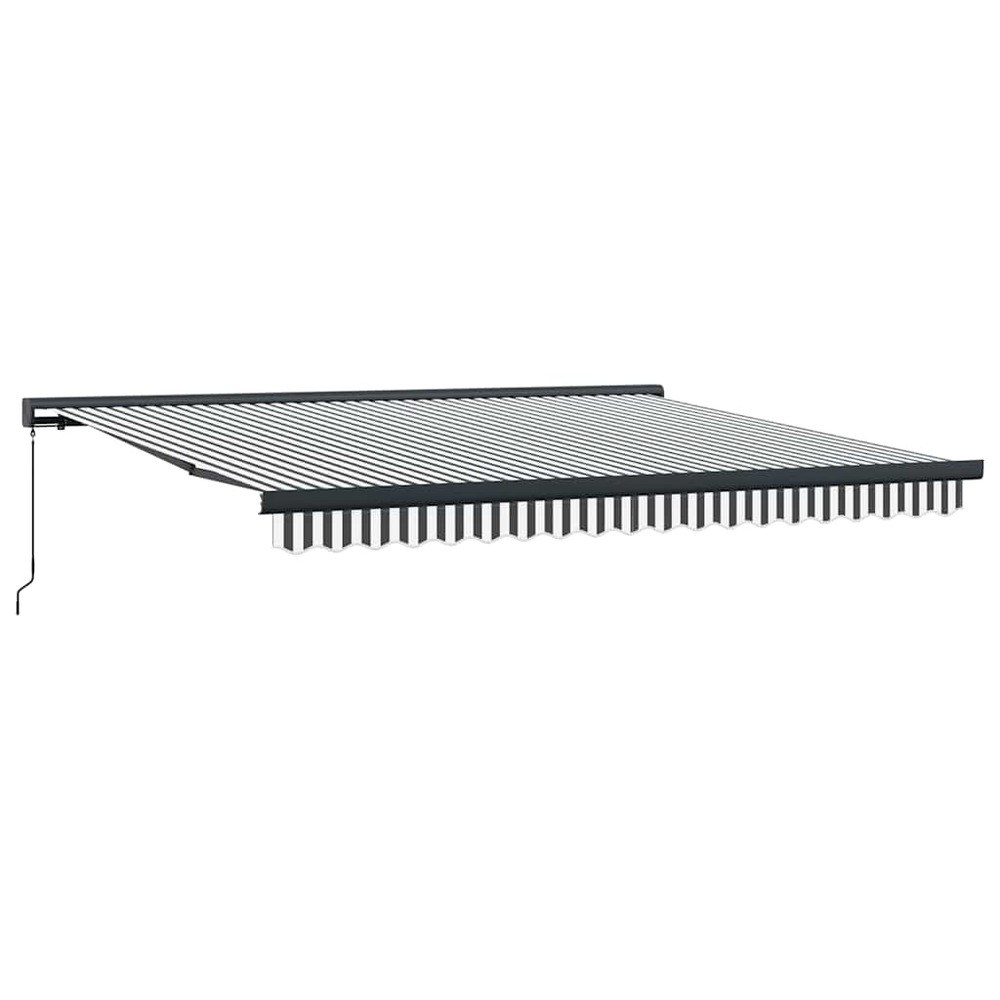 Auvent rétractable anthracite et blanc 4x3 m tissu et aluminium
