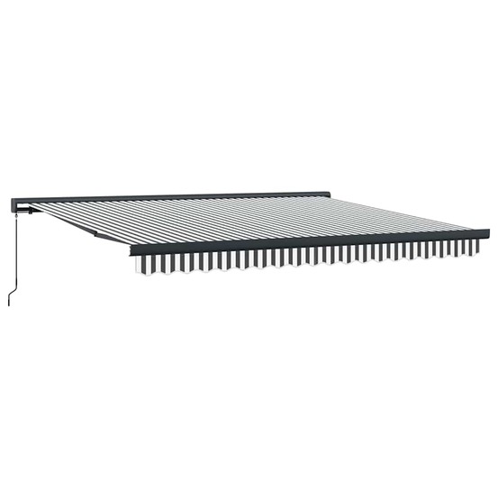Auvent rétractable anthracite et blanc 4x3 m tissu et aluminium