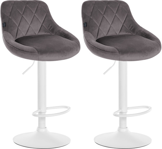 Lot de 2 tabourets de bar lazio velours blanc