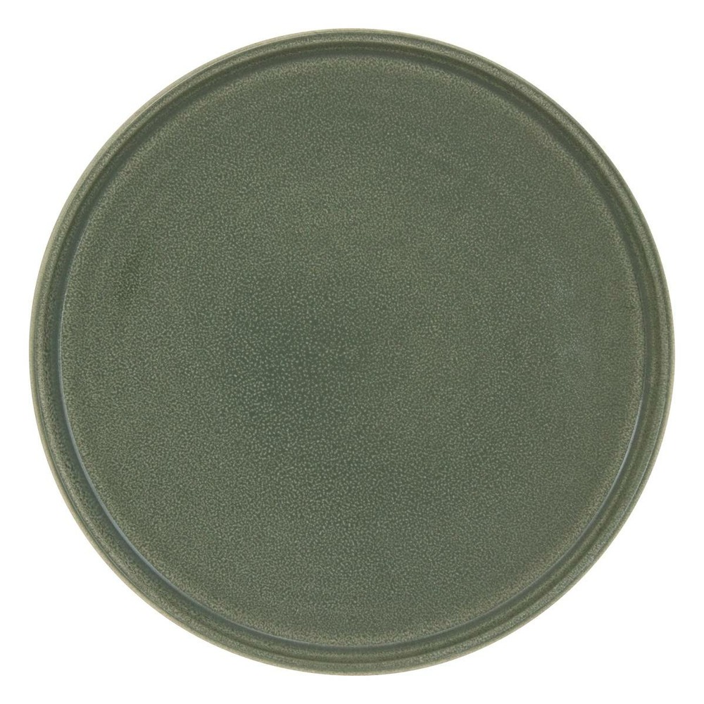 Assiette dessert terre inconnue vert kaki d21xh2cm