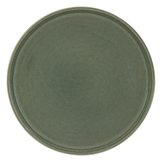 Assiette dessert terre inconnue vert kaki d21xh2cm