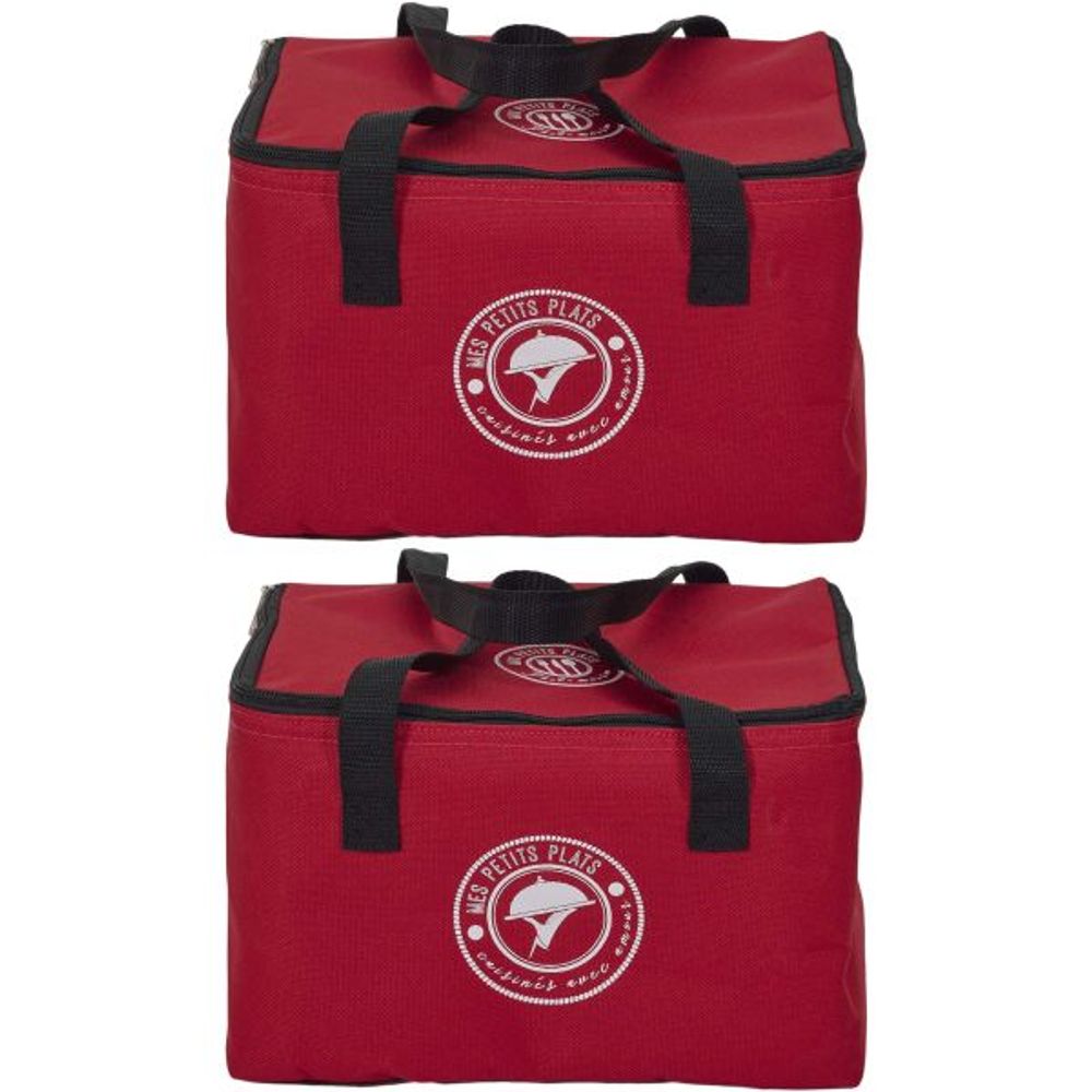 Lunch bag fraicheur 2.6 litres (lot de 2) rouge