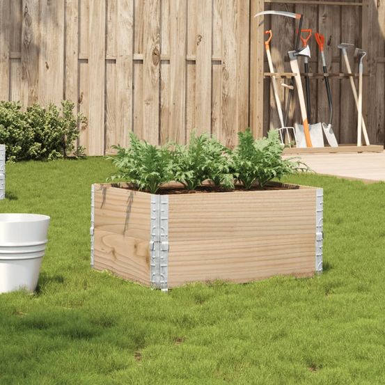 Carré potager en pin massif modulable et empilable pour balcon jardin 80x60cm