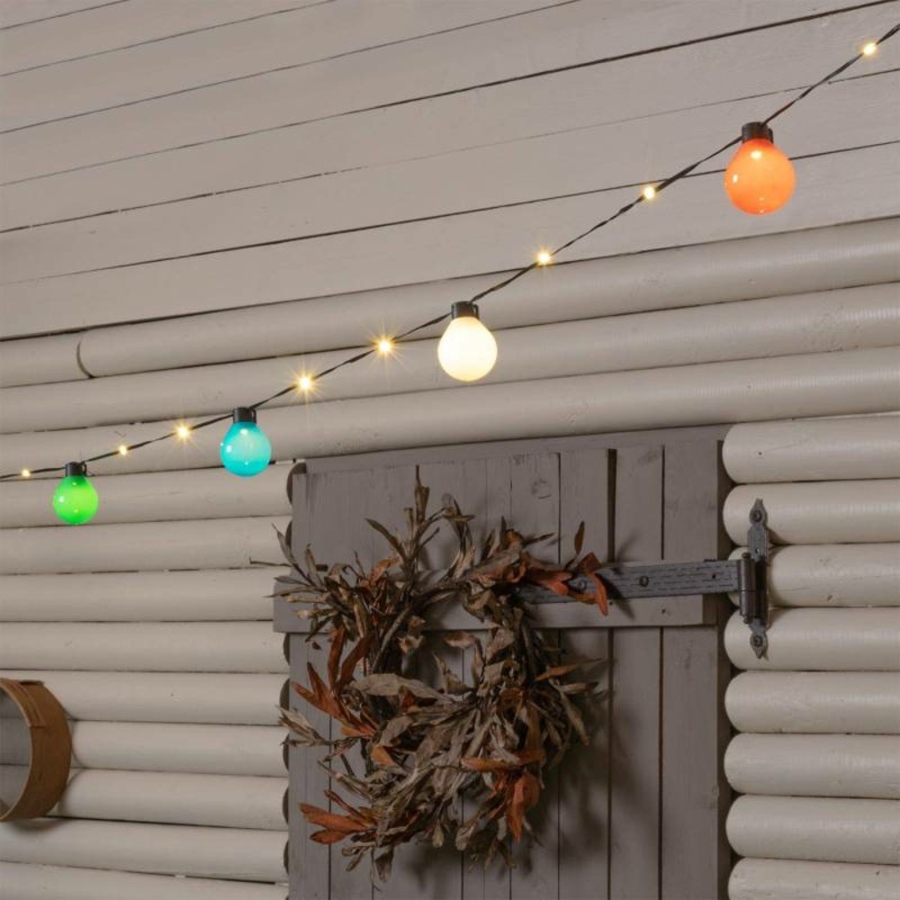 Guirlande guinguette multicolore câble illuminé 25 globes g50 10m lotti