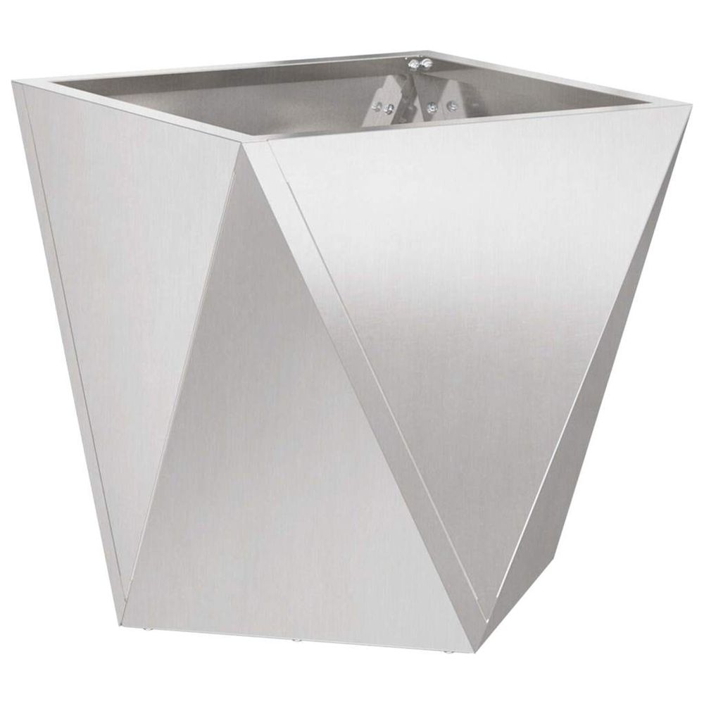 Jardinière d'extérieur argent 50 x 50 x 50 cm acier inoxydable