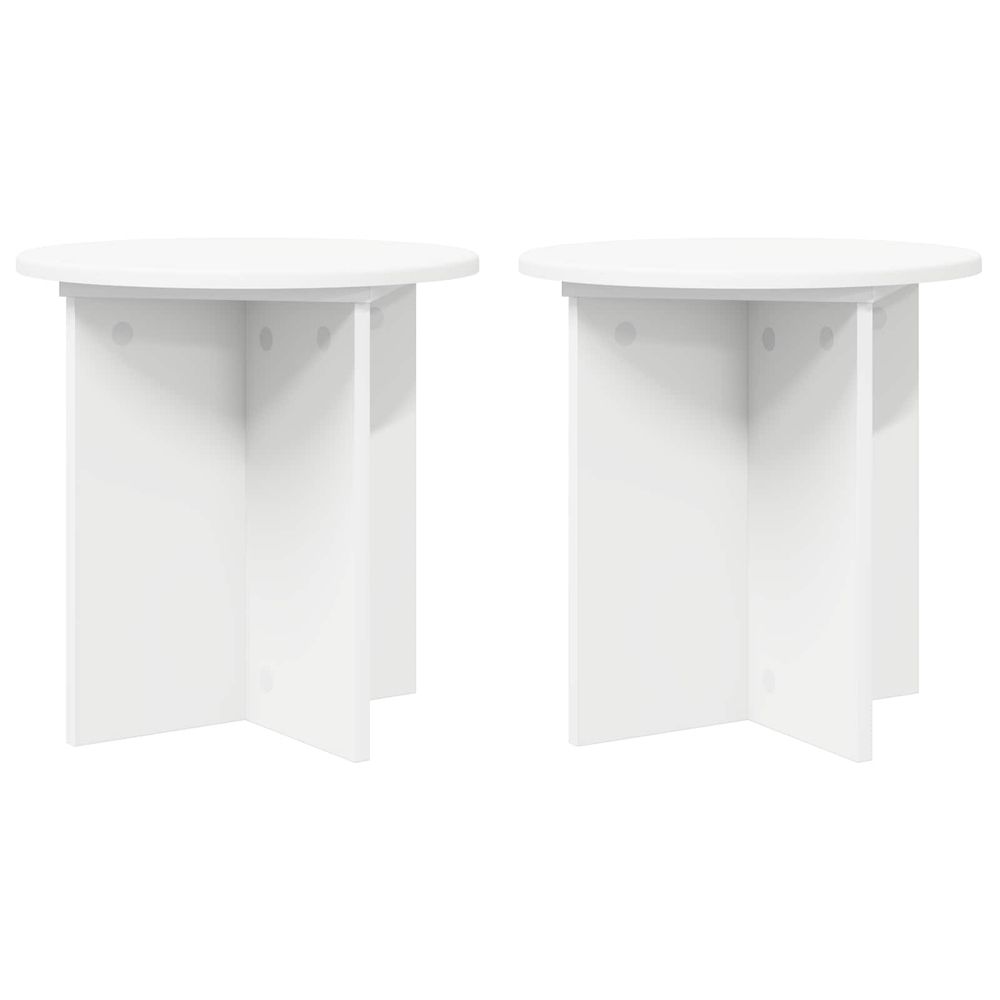 Support de plante 2 pièces blanc ø40 x 40 cm bois d'ingénierie