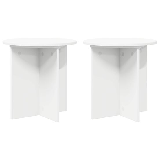Support de plante 2 pièces blanc ø40 x 40 cm bois d'ingénierie