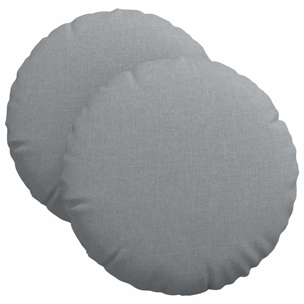 Coussins de siège 2 pcs gris clair ø40 x 13 cm tissu