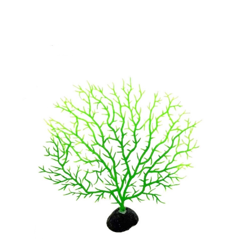 Décoration en corail et micro-plantes pour aquarium vert