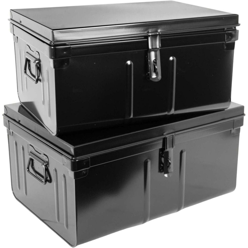Lot de 2 coffres en métal habitat noir