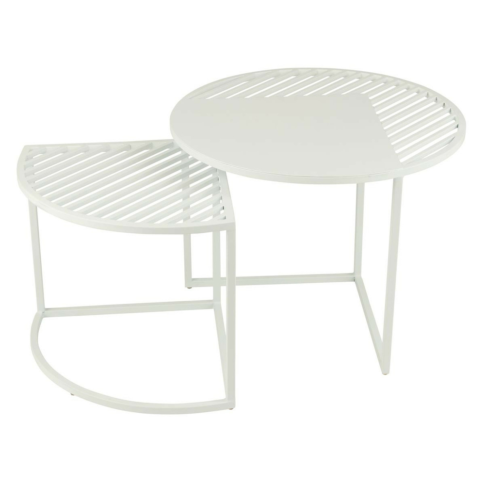 Lot de 2 tables d'appoint de jardin 