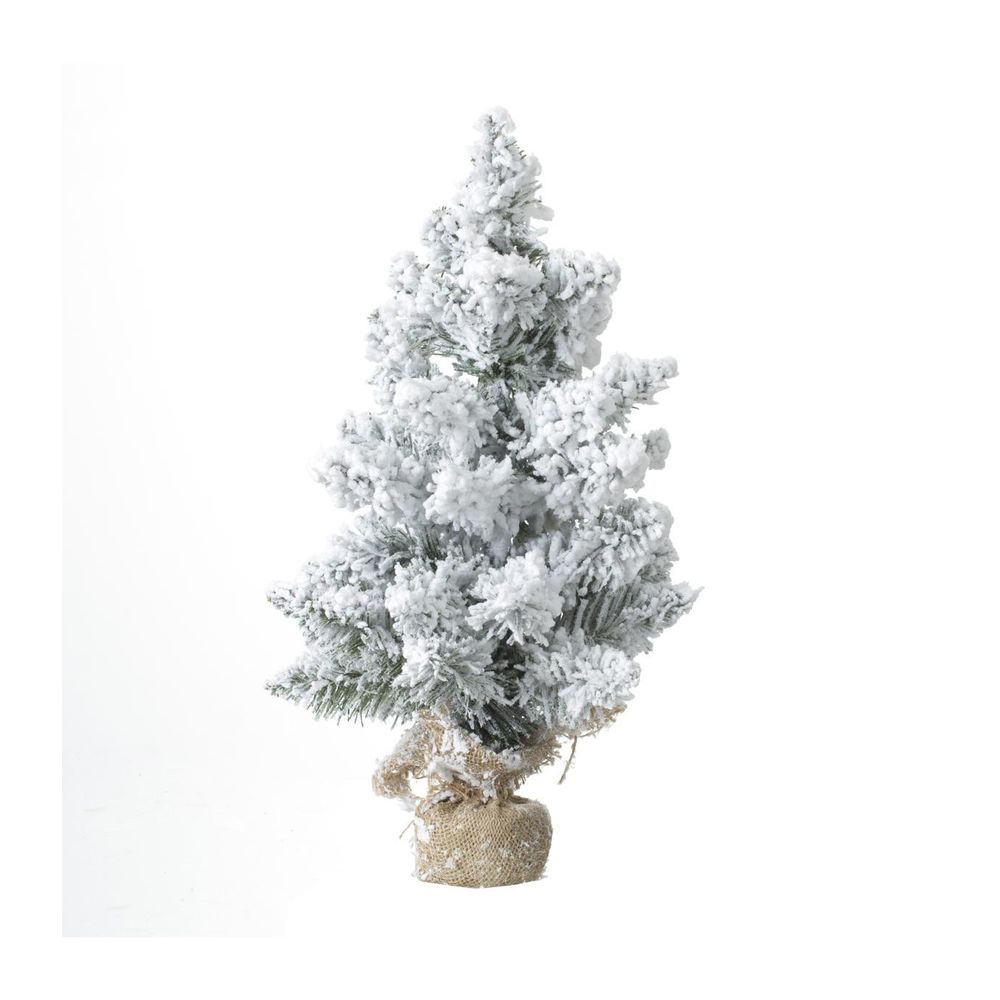 Sapin de noël artificiel vert floqué blanc h 50 cm