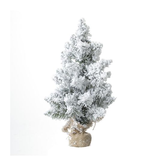 Sapin de noël artificiel vert floqué blanc h 50 cm