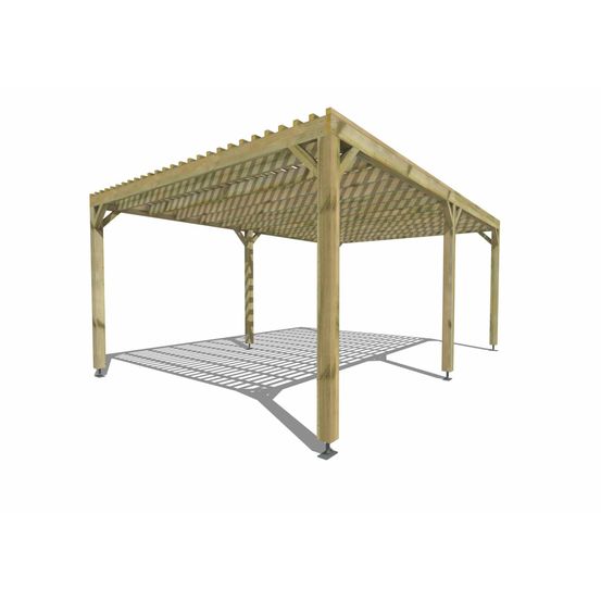 Pergola bois • 6m x 4m • indépendante • sens profondeur • lattage bois • livraison comprise