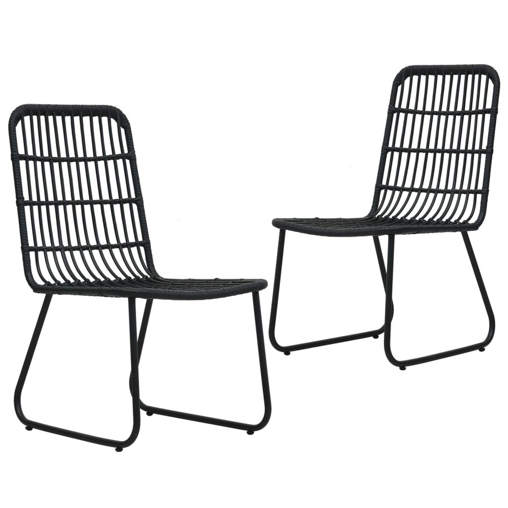 Chaises de jardin lot de 2 résine tressée noir