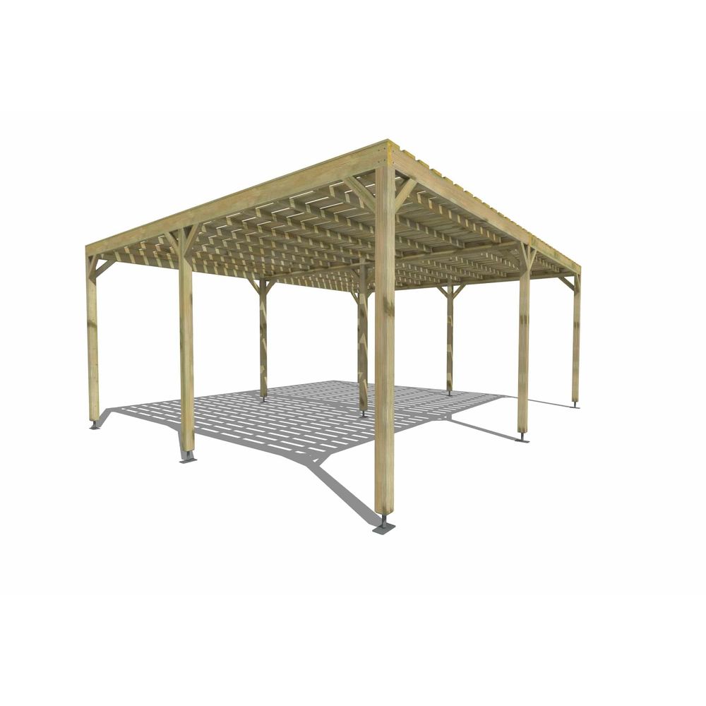 Pergola bois • 6m x 5m • indépendante • sens largeur • platelage bois • livraison comprise