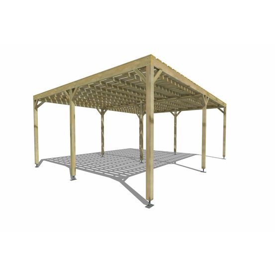 Pergola bois • 6m x 5m • indépendante • sens largeur • platelage bois • livraison comprise