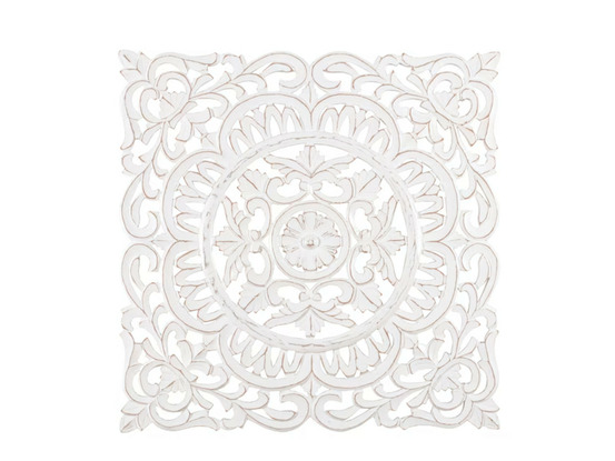 Décoration murale carrée médaillon ancona blanche