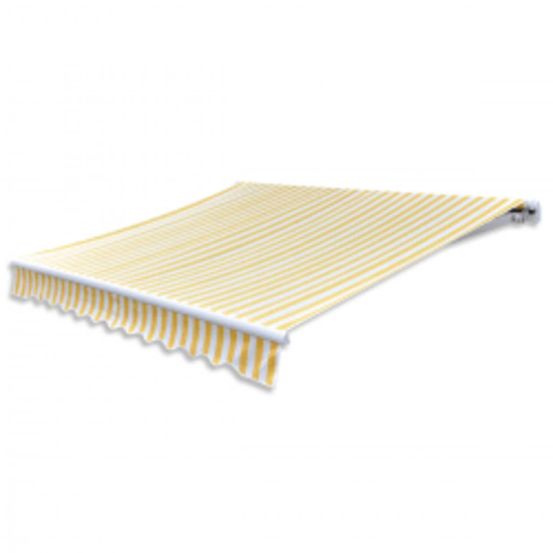 Auvent pliable motorisé 600 cm jaune/blanc