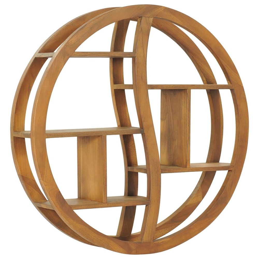 Étagère murale yin yang 80x17,5x80 cm bois de teck massif
