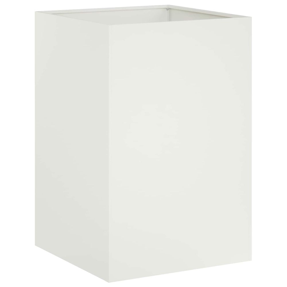Cache-pot de jardin blanc 50 x 50 x 75 cm acier laminé à froid