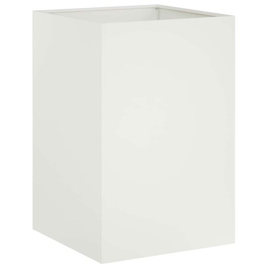 Cache-pot de jardin blanc 50 x 50 x 75 cm acier laminé à froid
