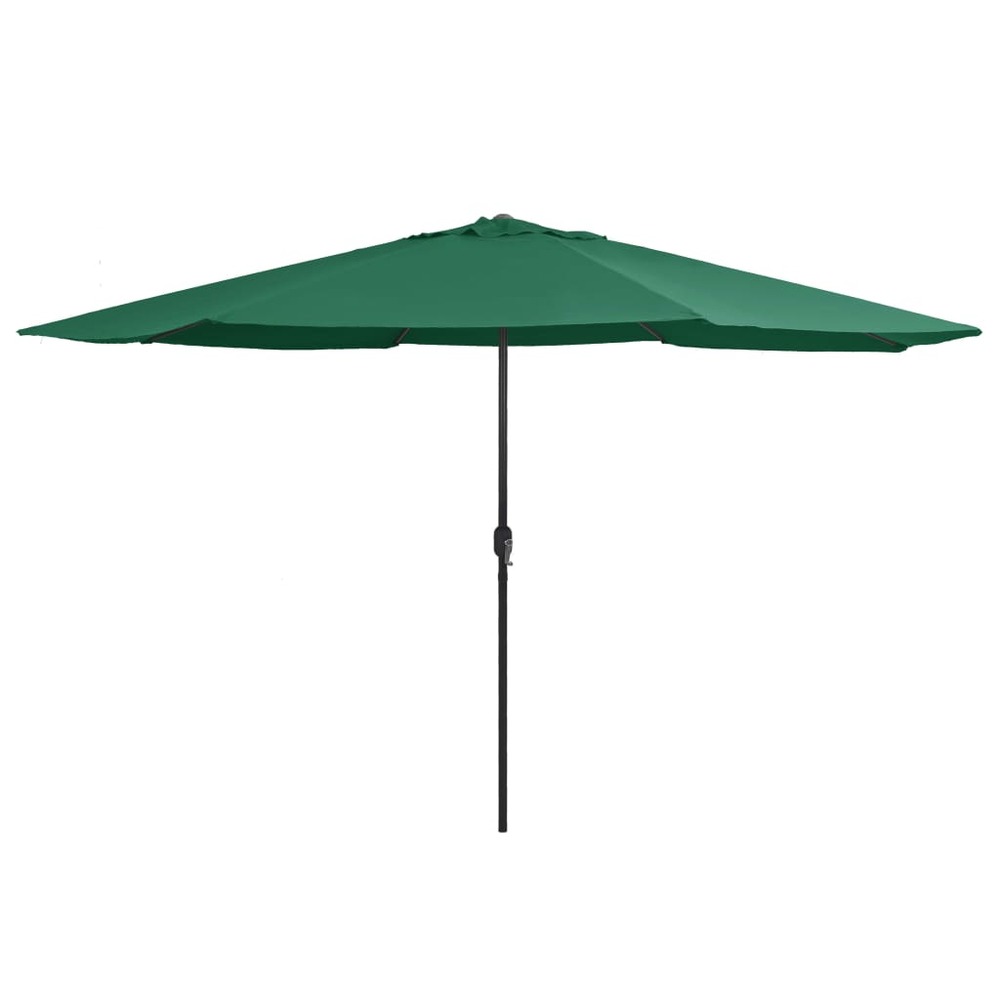 Parasol d'extérieur avec mât en métal 400 cm vert