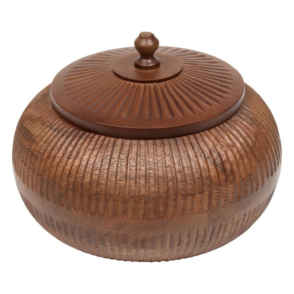 Boîte déco nolane ronde 19x19cm marron