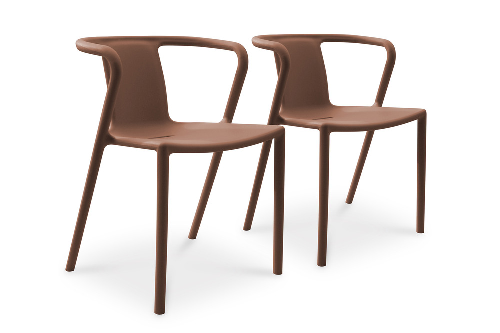 Lot de 2 fauteuils de jardin diego en polypropylène terracotta