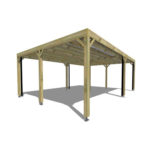 Carport bois • 7m x 5m • indépendante • sens largeur • livraison comprise