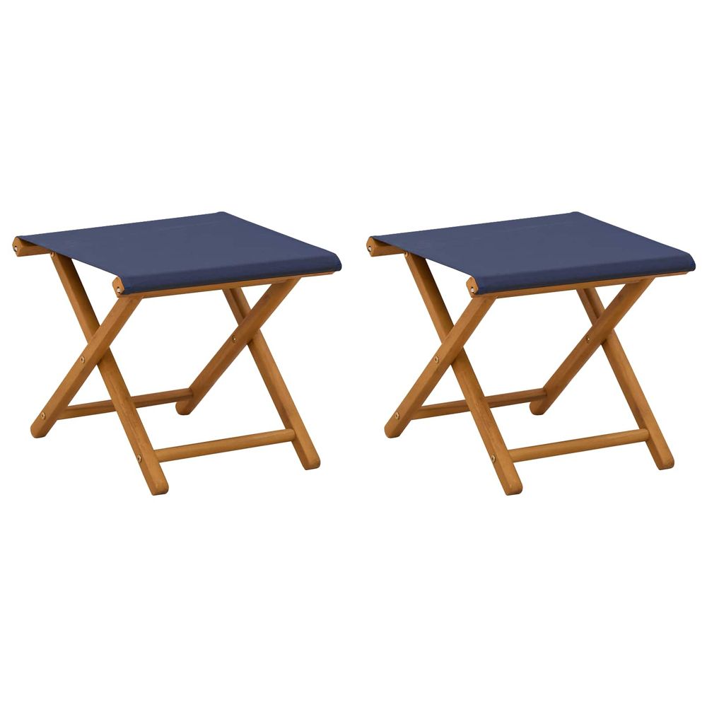 Chaise longue 2 pcs bois d'eucalyptus massif bleu bain de soleil