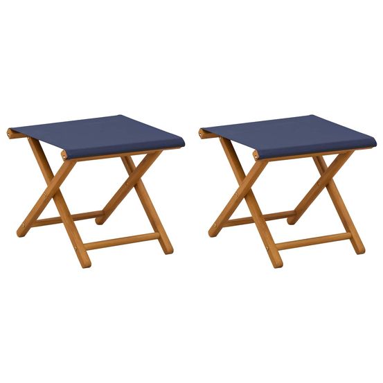 Chaise longue 2 pcs bois d'eucalyptus massif bleu bain de soleil