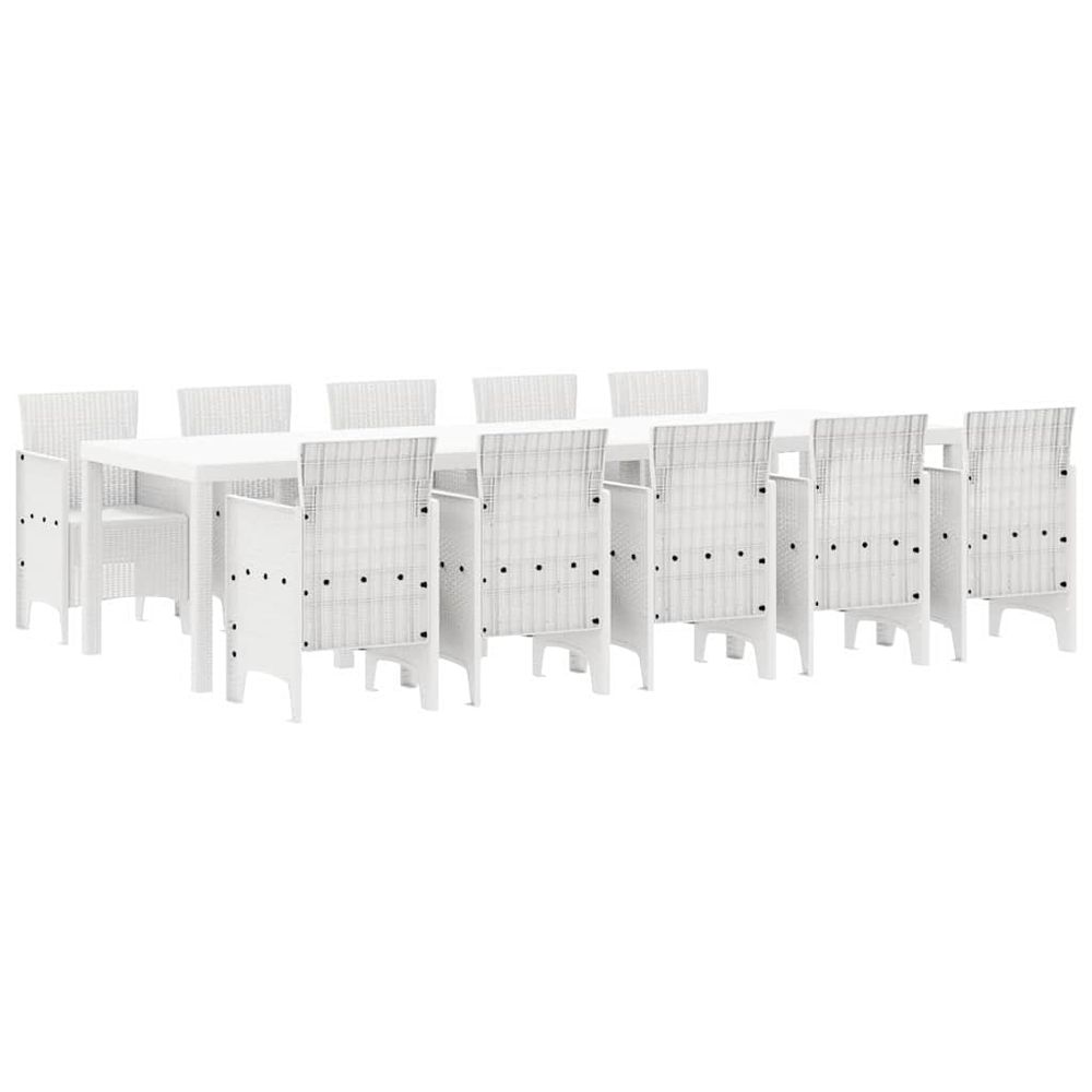 Ensemble de salle à manger pour jardin 11 pc blanc