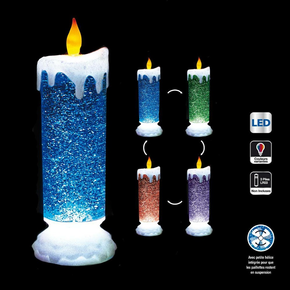 Bougie led chandelle + paillette