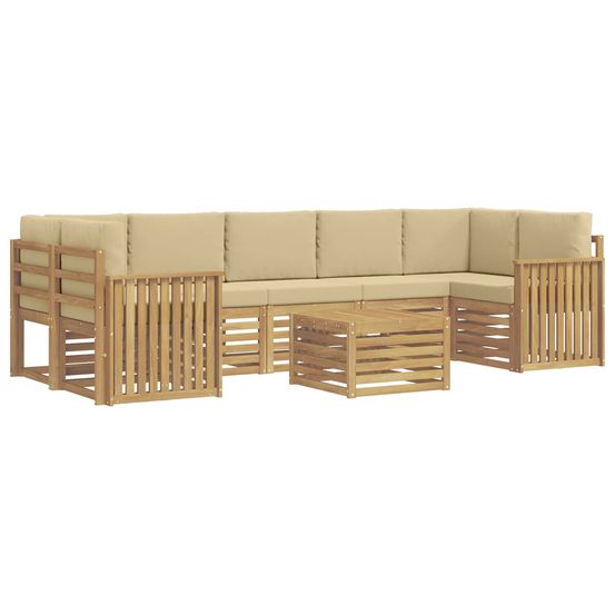 Ensemble de canapés d'extérieur 8 pc blanc et beige polyester