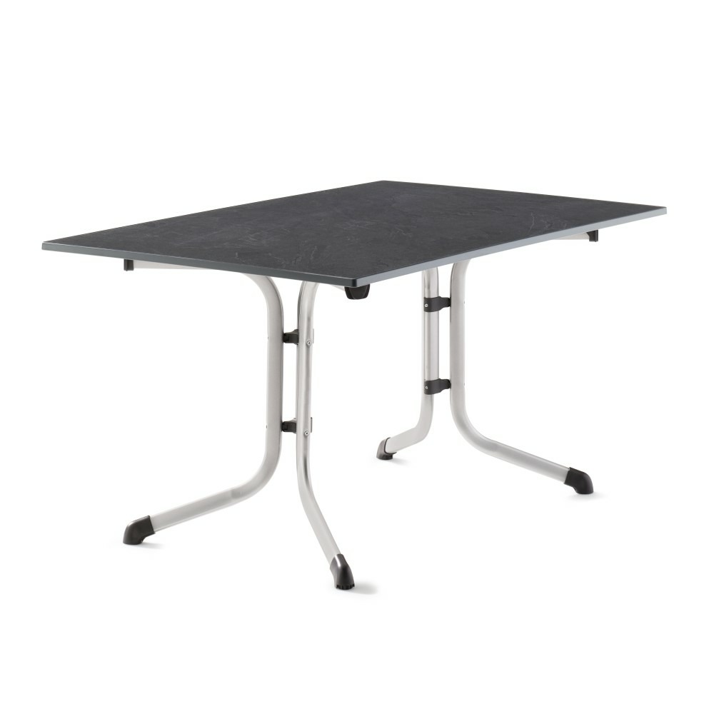 Table pliante 140 x 90 cm, plateau vivodur® anthracite, structure gris clair