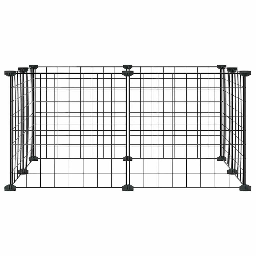 Cage animaux de compagnie à 8 panneaux 35 x 35 cm acier noir