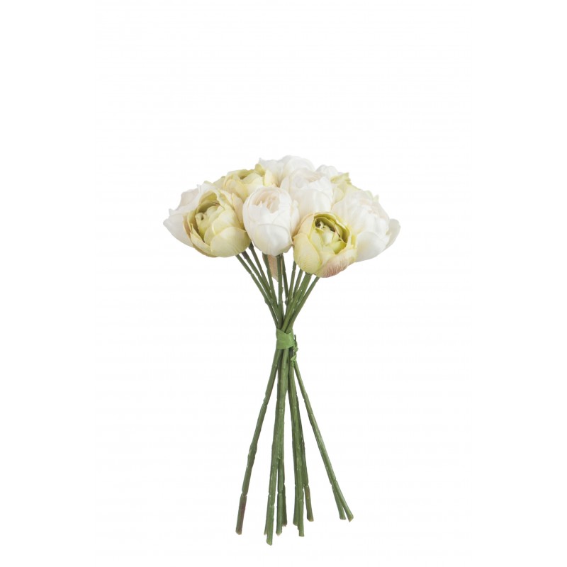 Bouquet de 12 tulipes en plastique blanc 17x17x28 cm